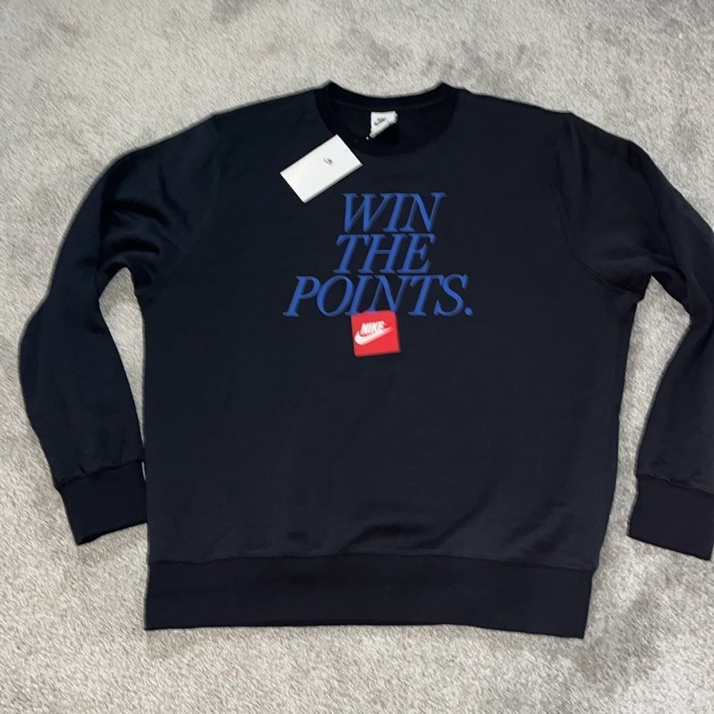 Black men’s Nike win the Points Basketball Tennis Pickleball Fleece Sweatshirt L